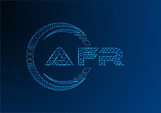 AFR low poly letter logo vector design. AFR lower poly logo design.