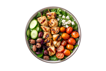 Grilled Chicken Skewers Salad Bowl Healthy Meal Prep