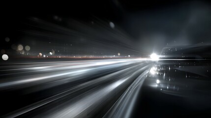 Obraz premium Nighttime highway streaked with motion blur.