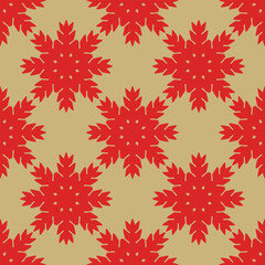 Red geometric flower pattern for background, seamless pattern.