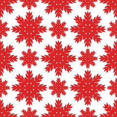 Red geometric blossom pattern for background, seamless pattern.