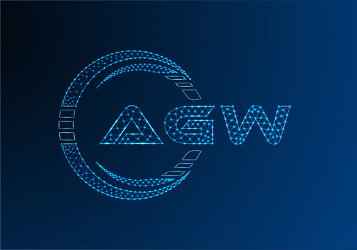 AGW low poly letter logo vector design. AGW lower poly logo design.