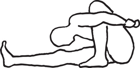 yoga-pose-Marichyasana A, Marichi’s Pose-illustration