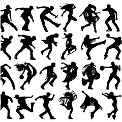 basketball players silhouettes