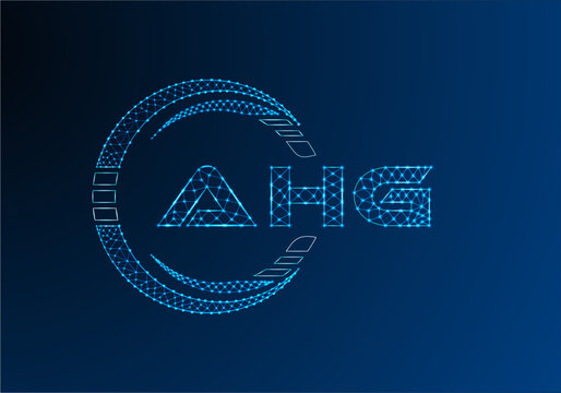 AHG low poly letter logo vector design. AHG lower poly logo design.