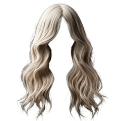 A blonde wig with long, wavy hair