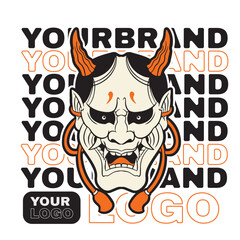 Oni japanese devil mask, Vector illustration	