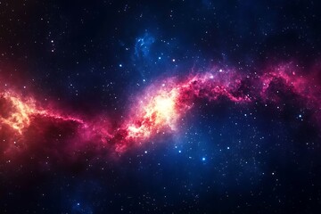 Fototapeta premium Vibrant Nebula in Deep Space Showcasing Cosmic Dust and Star Clusters