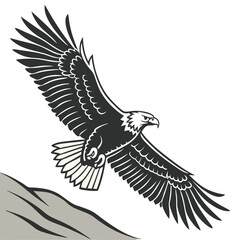 Obraz premium A vector style silhouette of a black eagle.eps