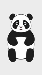 Fototapeta premium Cute panda vector, simple adorable design