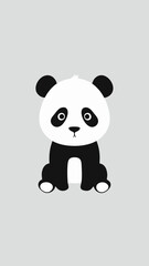 Cute panda vector, simple adorable design