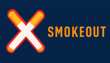 Fototapeta premium Smokeout: Crossed Cigarettes on Dark Blue