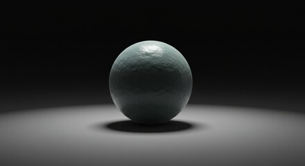 Grey Textured Sphere 3D Render Dark Background