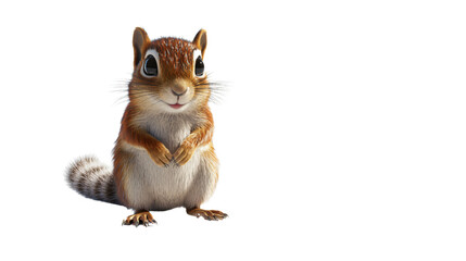 Chipmunk Isolated White Background Generative AI