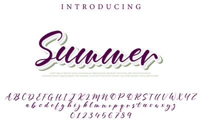 Summer Font Stylish brush painted an uppercase vector letters, alphabet, typeface