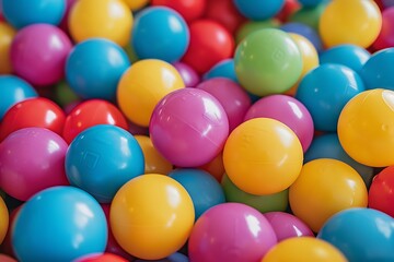 Vibrant Pile Of Colorful Plastic Balls Displaying Texture And Bright Colors