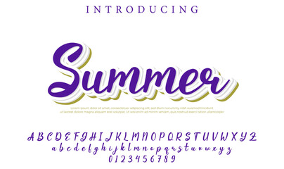 Summer Font Stylish brush painted an uppercase vector letters, alphabet, typeface