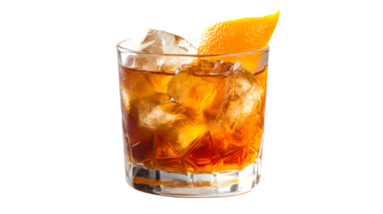 Classic Old Fashioned Cocktail on White Background for Professional Use