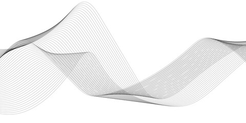 Abstract black lines wave curve motion on white background. Vector Illustration. Abstract line art vector. Hand drawn doodle line design for cover,poster, web, print and wall decoration.