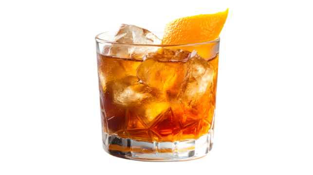 Classic Old Fashioned Cocktail on White Background for Professional Use