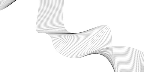 Abstract black lines wave curve motion on white background. Vector Illustration. Abstract line art vector. Hand drawn doodle line design for cover,poster, web, print and wall decoration.