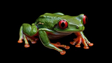 Obraz premium Close-up of a vibrant red-eyed tree frog.