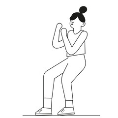 sport people. young athletic woman fitness activities