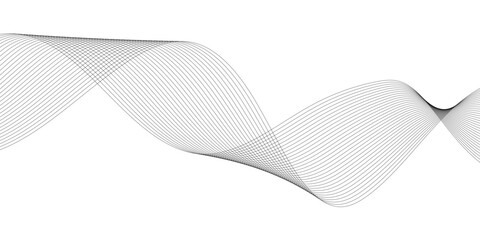 Abstract black lines wave curve motion on white background. Vector Illustration. Abstract line art vector. Hand drawn doodle line design for cover,poster, web, print and wall decoration.