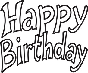Happy birthday line art typography 
