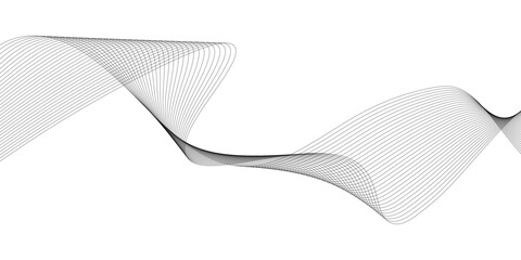 Abstract black lines wave curve motion on white background. Vector Illustration. Abstract line art vector. Hand drawn doodle line design for cover,poster, web, print and wall decoration.