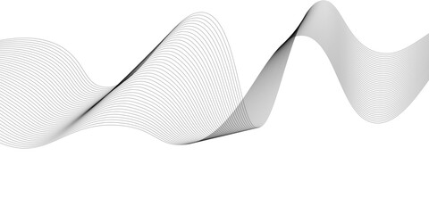 Abstract black lines wave curve motion on white background. Vector Illustration. Abstract line art vector. Hand drawn doodle line design for cover,poster, web, print and wall decoration.