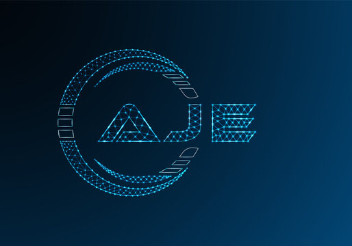 AJE low poly letter logo vector design. AJE lower poly logo design.