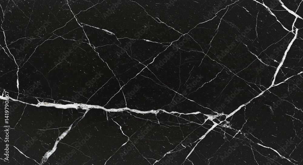 Poster a close up of black marble with white veins creating a natural stone pattern and texture effect