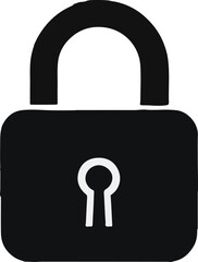 Simple lock icon vector silhouette