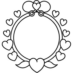 Chic Heart Garland Line Art