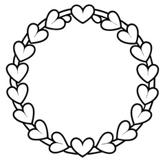 Chic Heart Garland Line Art