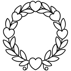 Chic Heart Garland Line Art