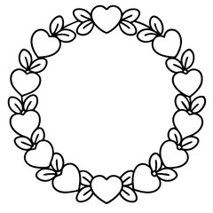 Chic Heart Garland Line Art