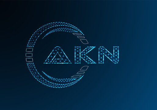 AKN low poly letter logo vector design. AKN lower poly logo design.
