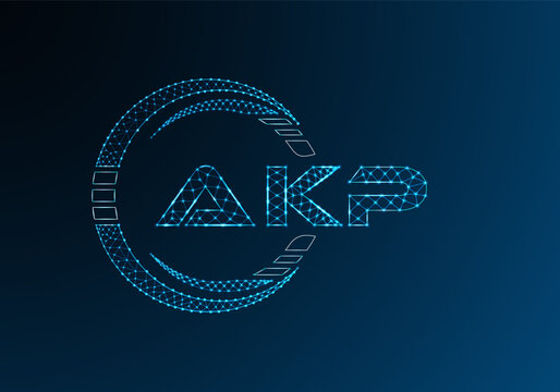 AKP low poly letter logo vector design. AKP lower poly logo design.