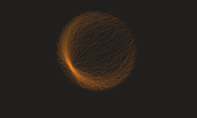 Flow lines, generative art, abstract circle design, motion lines, neural network pattern