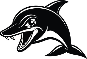 cute jumping dolphin silhouette vector icon, vector illustration of a cartoon whale, vector illustration of a cartoon dolphin, vector illustration of a dolphin.
