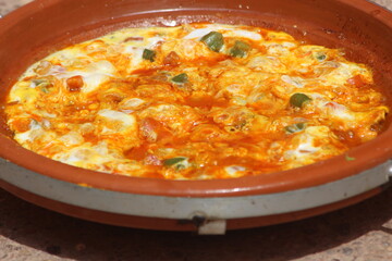 Fresh Moroccan Egg Tajine Close Up