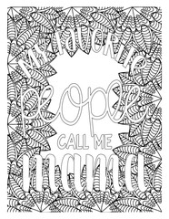 Fototapeta premium Mothers-Day-Quotes-Coloring Pages. hand drawn vector illustration of an elephant