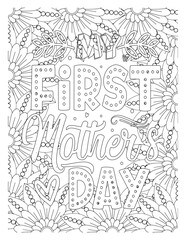 Fototapeta premium Mothers-Day-Quotes-Coloring Pages. set of hand drawn sketch arrows