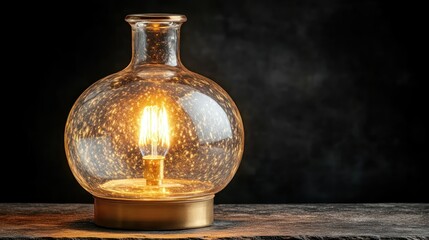 Glass lamp with warm light