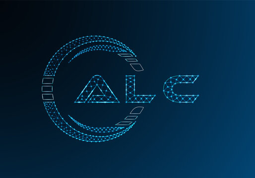ALC low poly letter logo vector design. ALC lower poly logo design.