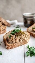 Delicious P&acirc;t&eacute; and Caviar on Crusty Bread