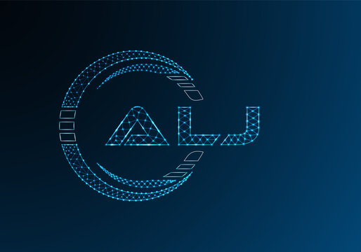 ALJ low poly letter logo vector design. ALJ lower poly logo design.