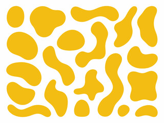 Abstract Yellow Liquid Organic Shapes - Modern Flat Design.